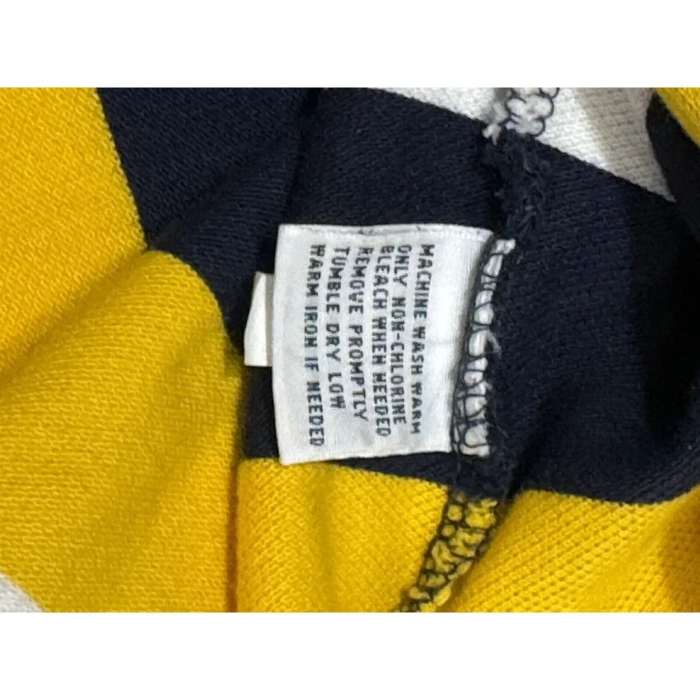 RALPH LAUREN Short Sleeve Polo Shirt‎ Mens Size XL Yellow White Navy Blue